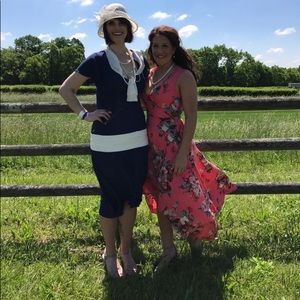 Floral open back wrap dress